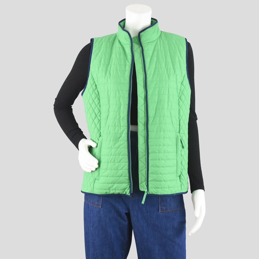 Talbots Green Quilted Puffer Lightweight Vest Women's Medium